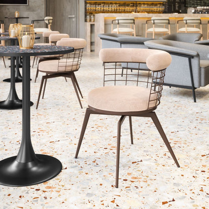 Zuo Modern Saku Textured Fabric Swivel Dining Chair