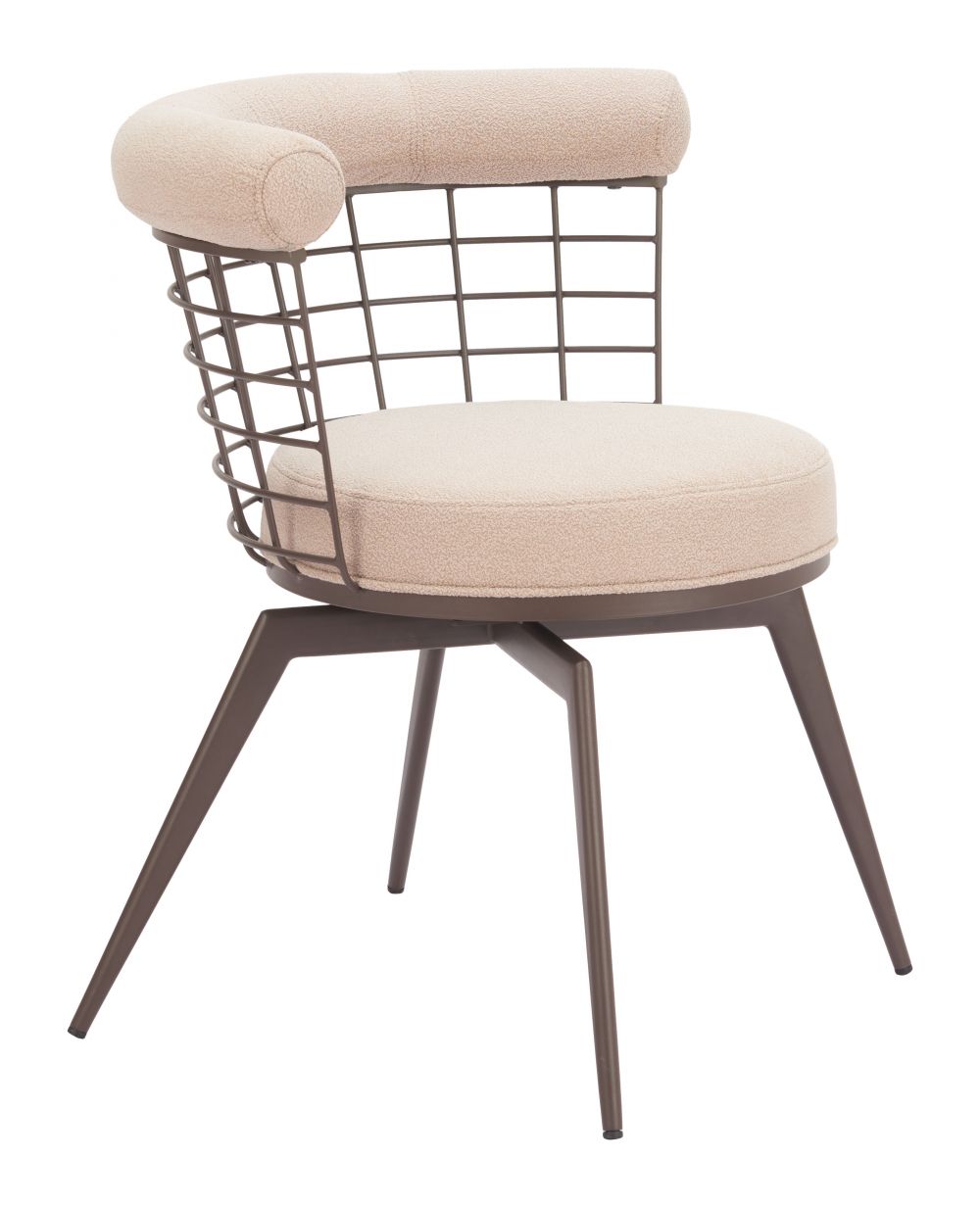 Zuo Modern Saku Textured Fabric Swivel Dining Chair