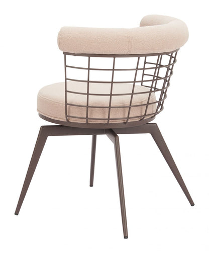 Zuo Modern Saku Textured Fabric Swivel Dining Chair