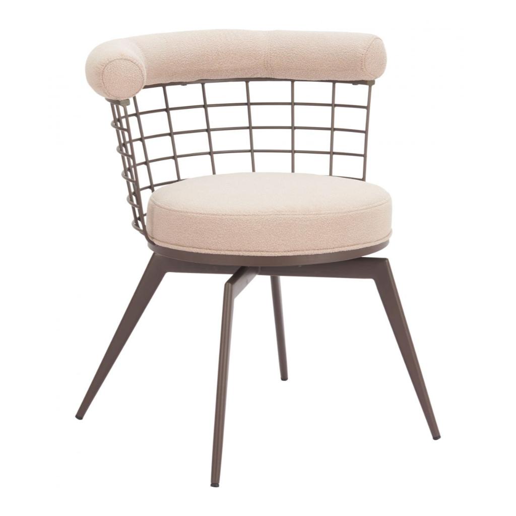 Zuo Modern Saku Textured Fabric Swivel Dining Chair