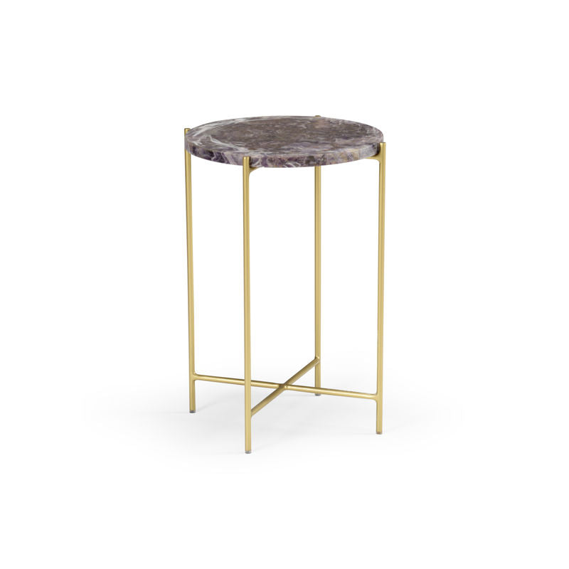 Salina Purple Stone Top Round Accent Table-Side Tables-Wildwood-LOOMLAN