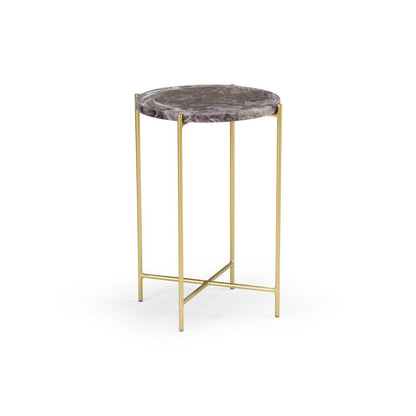 Salina Purple Stone Top Round Accent Table-Side Tables-Wildwood-LOOMLAN