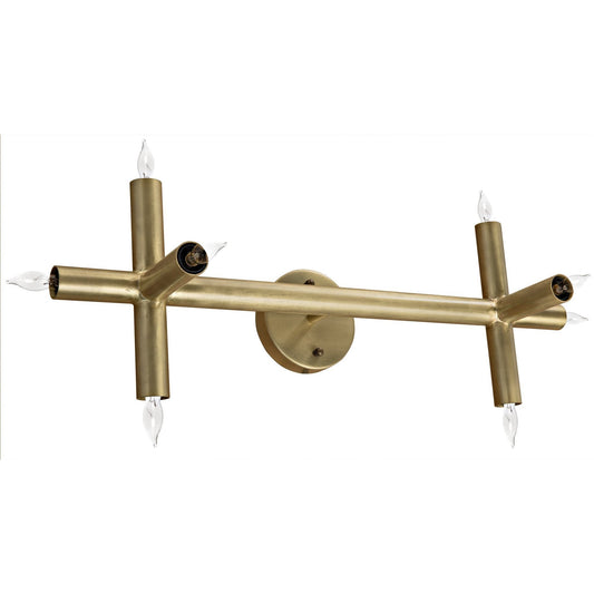 Salome Metal Sconce With Brass Finish-Wall Sconces-Noir-Sideboards and Things