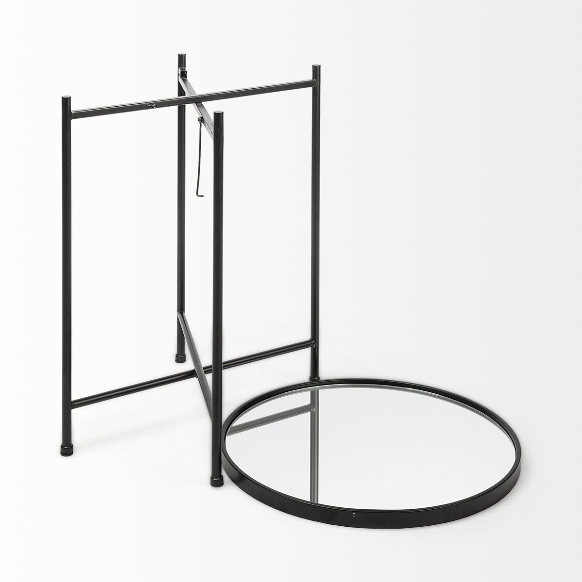 Mercana Samantha Black Metal Frame Round Accent Table