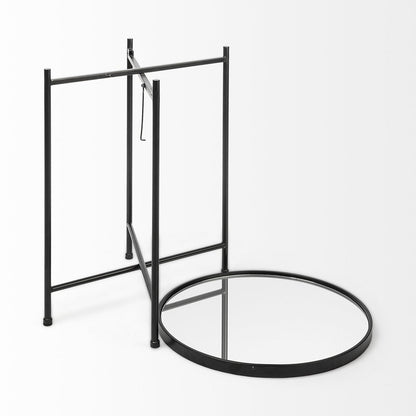 Mercana Samantha Black Metal Frame Round Accent Table