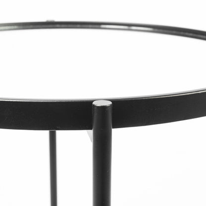 Mercana Samantha Black Metal Frame Round Accent Table