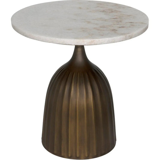 Noir Samuel Side Table, Aged Brass