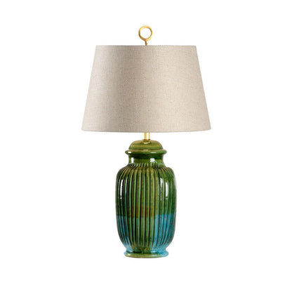Wildwood San Michele Blue Glazed Ceramic Table Lamp