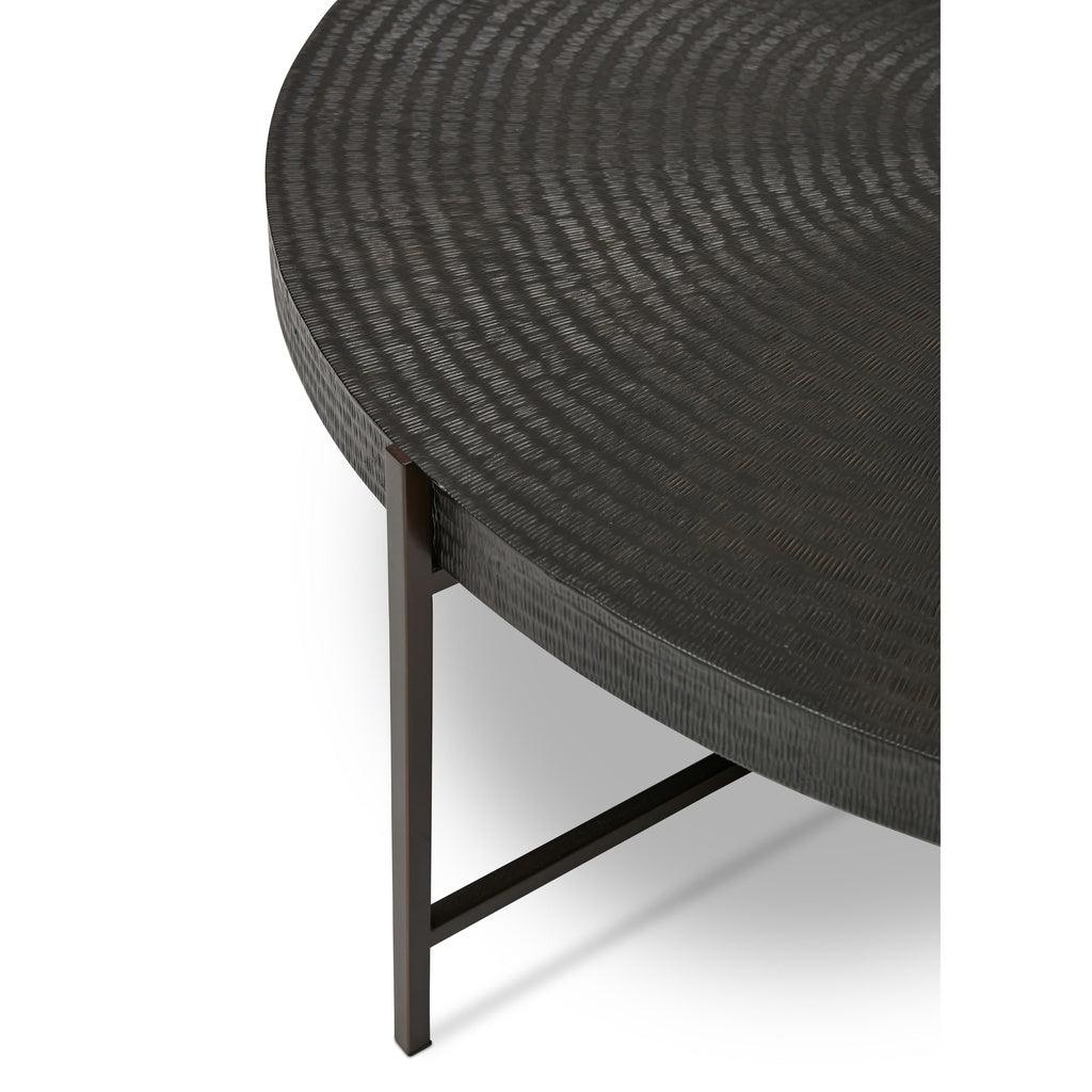 Sanskrit Bronze Plated Steel Round Coffee Table