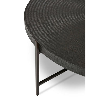 Sanskrit Bronze Plated Steel Round Coffee Table