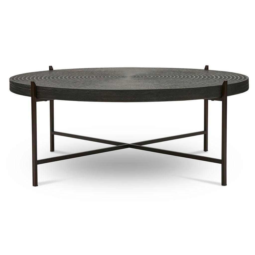 Sanskrit Bronze Plated Steel Round Coffee Table