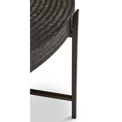 Sanskrit Bronze Plated Steel Round Coffee Table