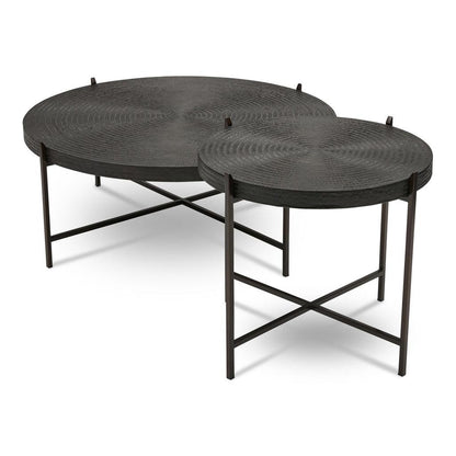 Sanskrit Bronze Plated Steel Round Coffee Table