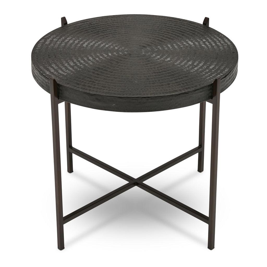 Sanskrit Bronze Plated Steel Round End Table