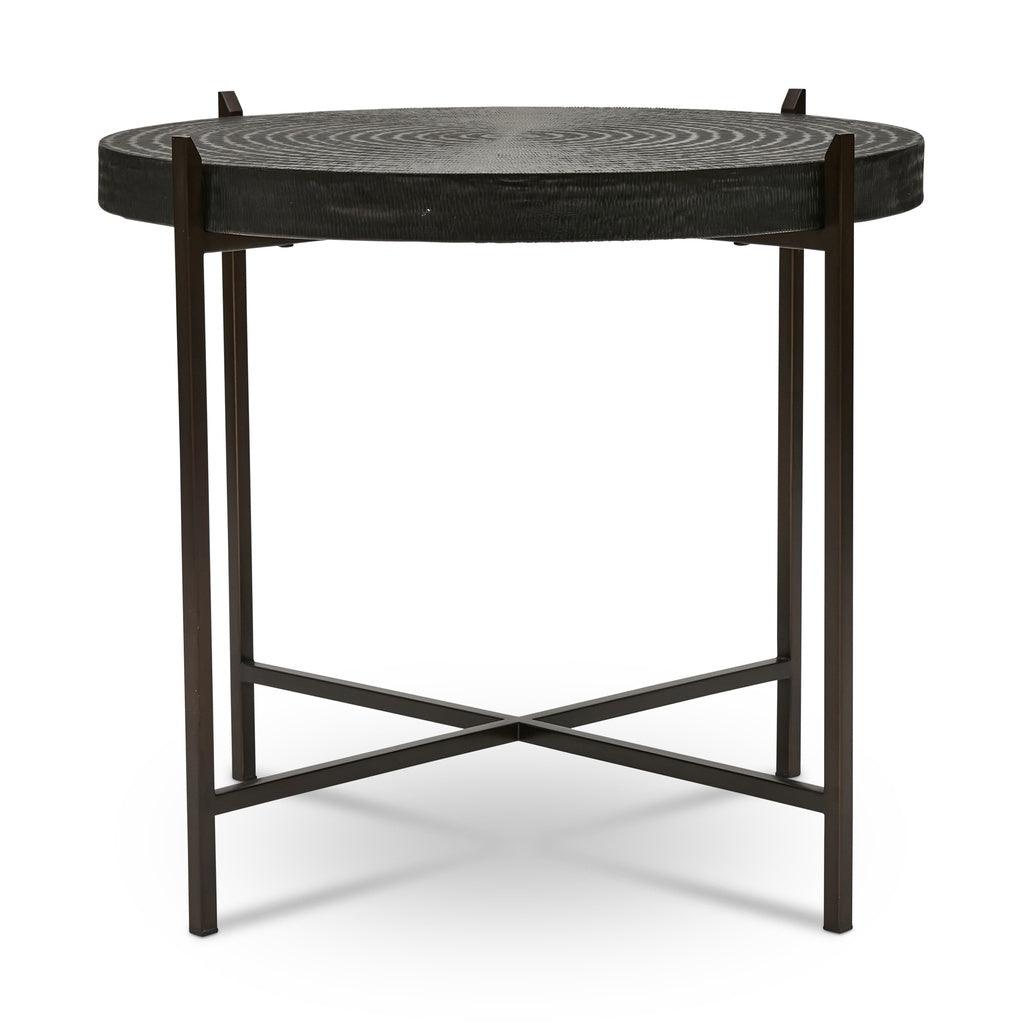 Sanskrit Bronze Plated Steel Round End Table