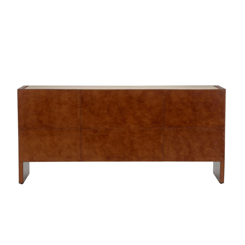 Chelsea House Santino Brown Leather Cover Sideboard