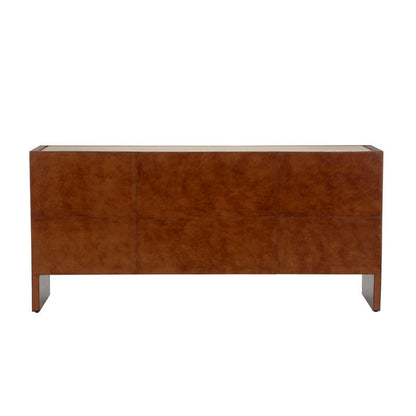 Chelsea House Santino Brown Leather Cover Sideboard