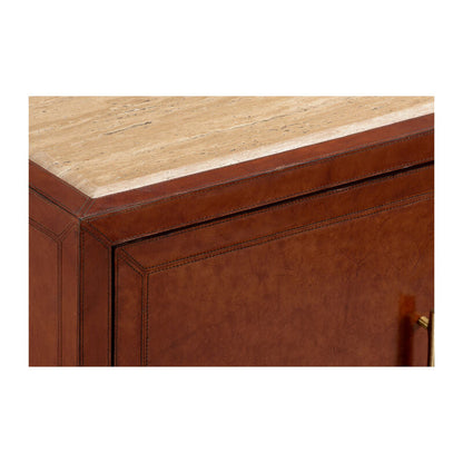 Chelsea House Santino Brown Leather Cover Sideboard