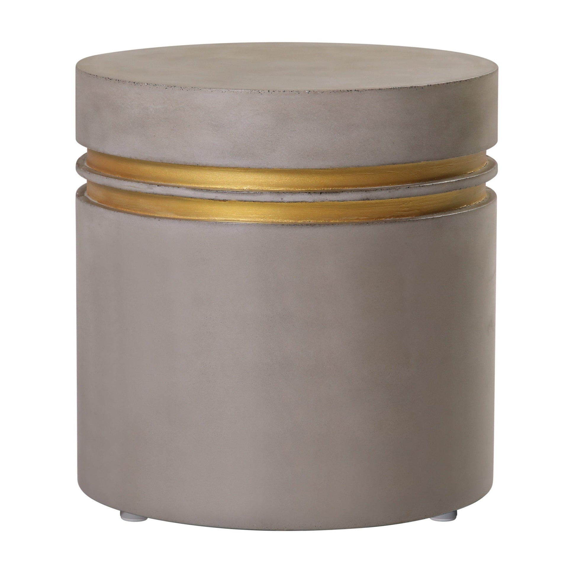 Santori Double Ring Accent Table Short - Gold Outdoor End table-Outdoor Side Tables-Seasonal Living-Sideboards and Things