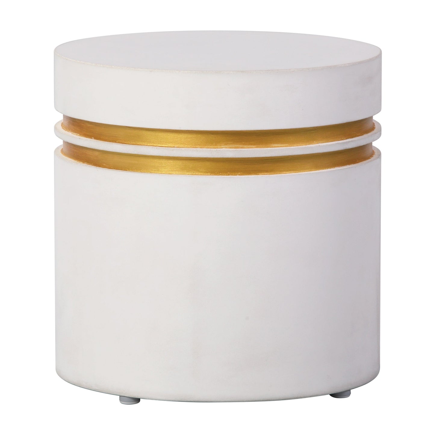 Santori Double Ring Accent Table Short - White Outdoor End table-Outdoor Side Tables-Seasonal Living-Sideboards and Things