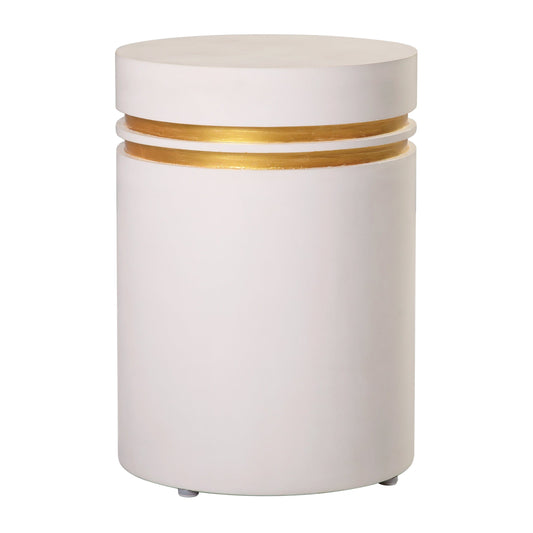 Santori Double Ring Accent Table Tall - Gold Outdoor End table-Outdoor Side Tables-Seasonal Living-Sideboards and Things