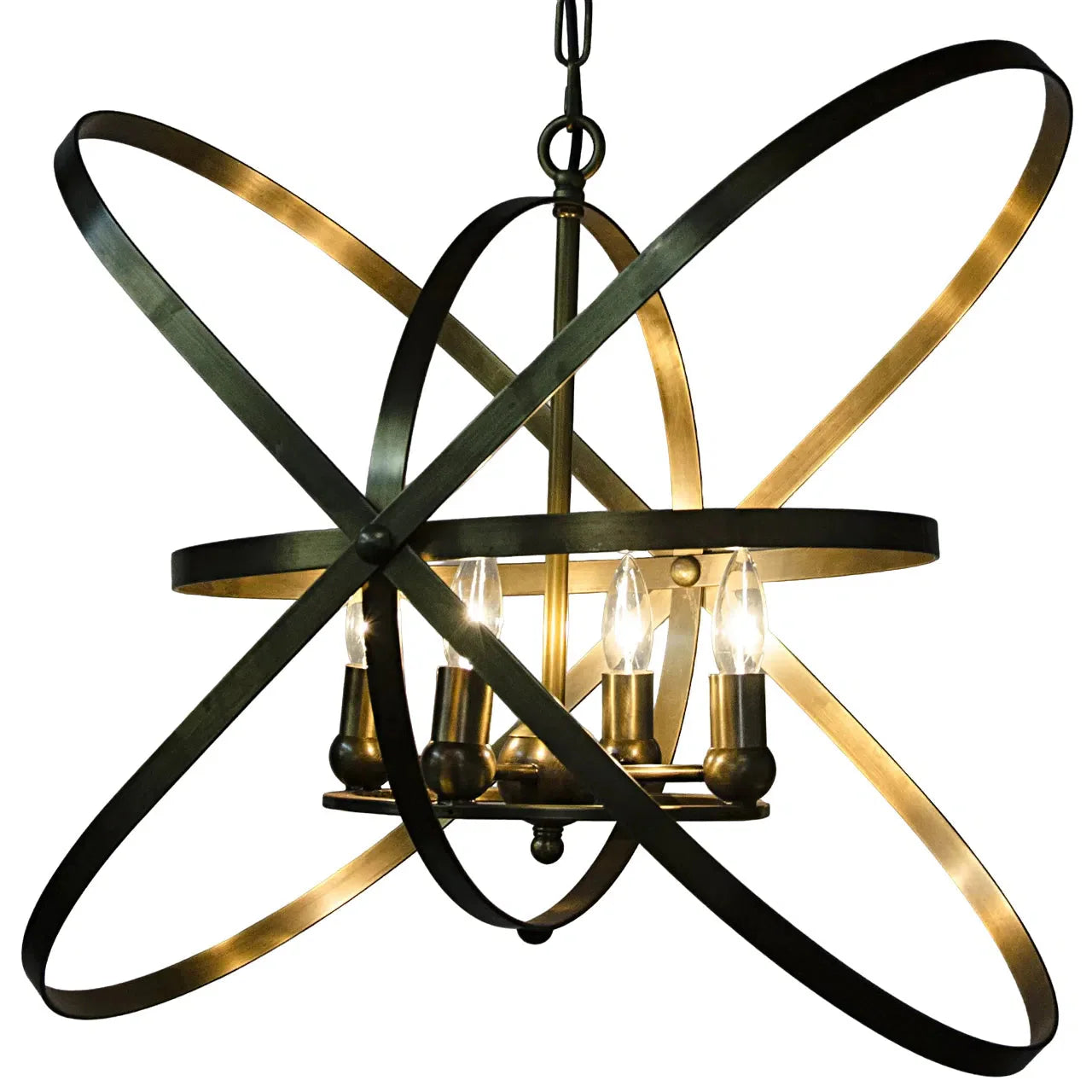 Sassari Metal Pendant With Brass Finish-Pendants-Noir-Sideboards and Things