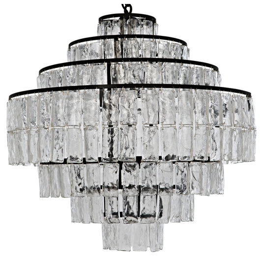 Satellite Black Steel and Glass Chandelier-Chandeliers-Noir-Sideboards and Things