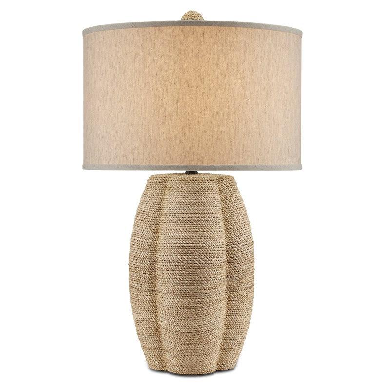 Satin Black Abaca Rope Karnak Table Lamp Barry Goralnick Table Lamps Sideboards and Things By Currey & Co