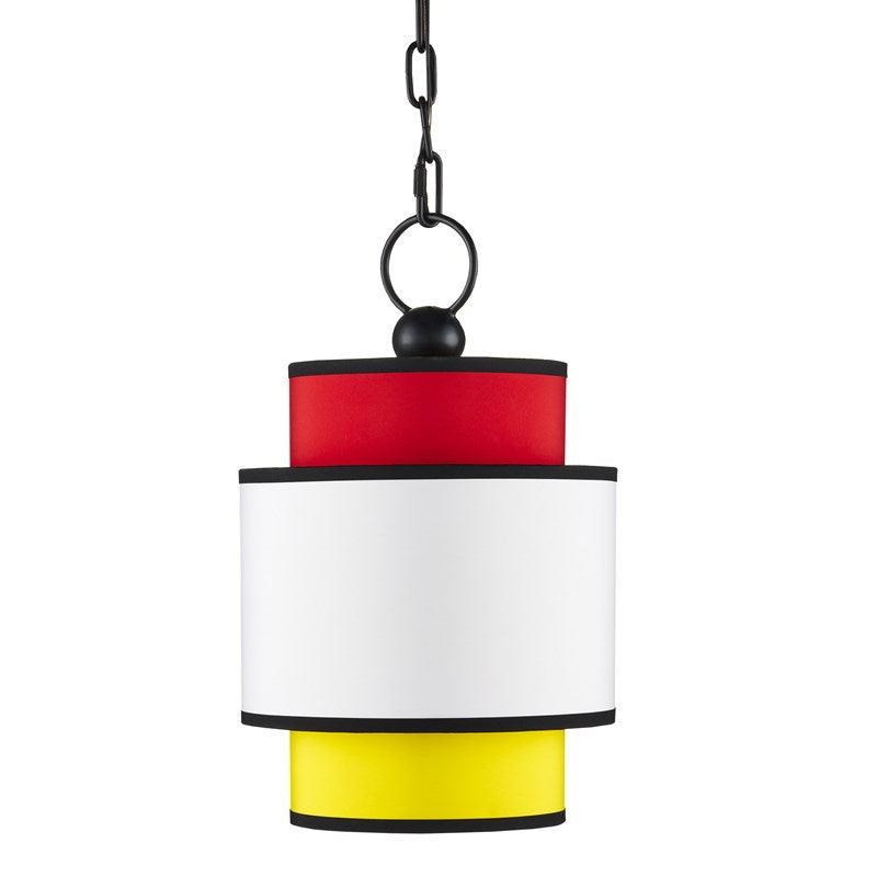 Satin Black Multi-Color Mathias Pendant Pendants Sideboards and Things By Currey & Co