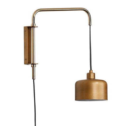 Satin Brass Jeno Swing Arm Wall Sconce Small Wall Sconces Sideboards and Things By Jamie Young