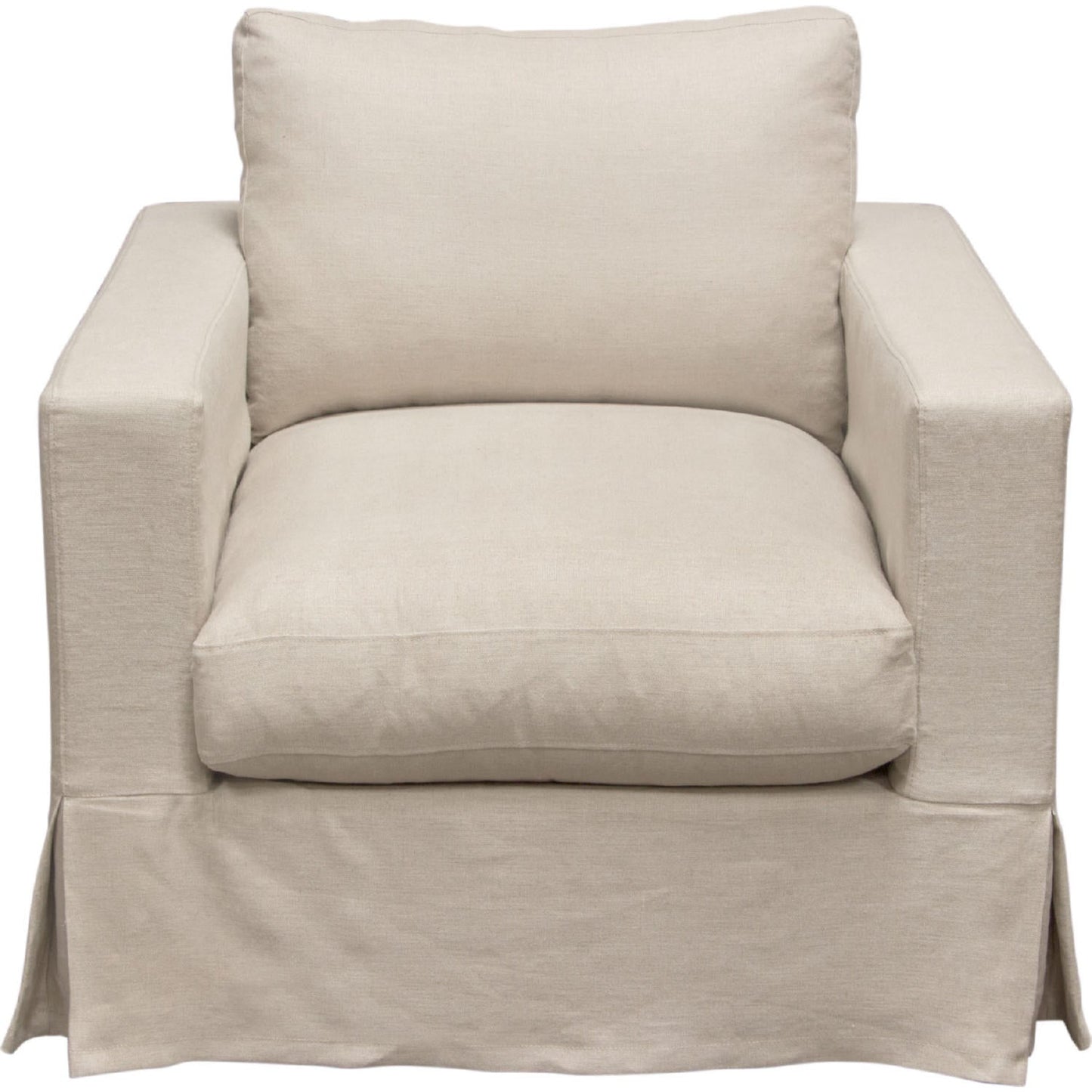 Savannah Slip-Cover Chair in Sand Natural Linen-Sofas & Loveseats-Diamond Sofa-Sideboards and Things 