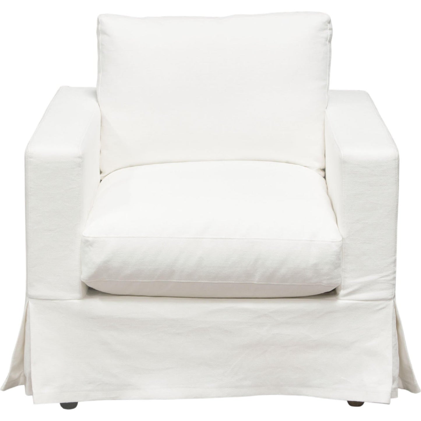 Savannah Slip-Cover Chair in White Natural Linen-Sofas & Loveseats-Diamond Sofa-Sideboards and Things 