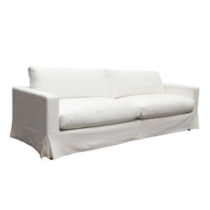 Savannah Slip-Cover Sofa in White Natural Linen-Sofas & Loveseats-Diamond Sofa-Sideboards and Things 