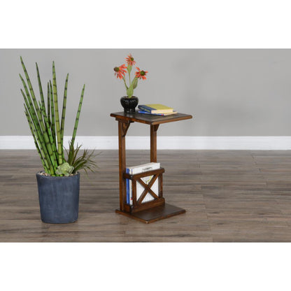 Sunny D Savannah Traditional Wooden Side Table