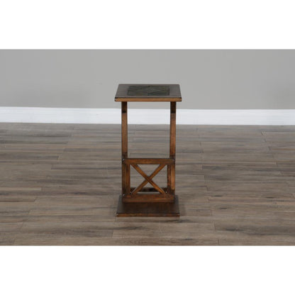 Sunny D Savannah Traditional Wooden Side Table