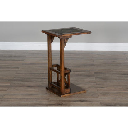 Sunny D Savannah Traditional Wooden Side Table