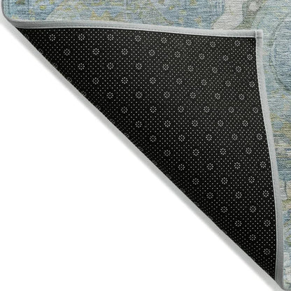 LOOMLAN Rugs Savarna Blue Washable Indoor-Outdoor Rug