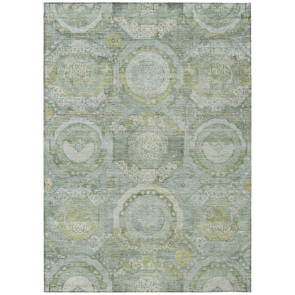 LOOMLAN Rugs Savarna Green Washable Indoor-Outdoor Rug