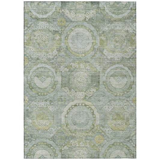 LOOMLAN Rugs Savarna Green Washable Indoor-Outdoor Rug