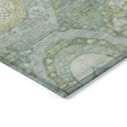 LOOMLAN Rugs Savarna Green Washable Indoor-Outdoor Rug