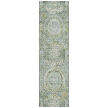 LOOMLAN Rugs Savarna Green Washable Indoor-Outdoor Rug