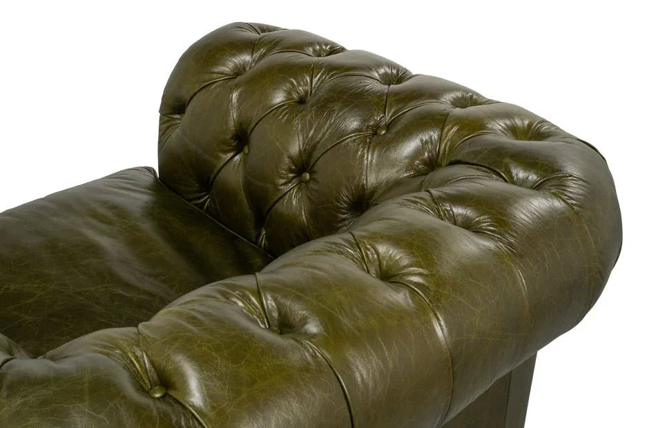 Sarreid Savile Top Grain Leather Chair