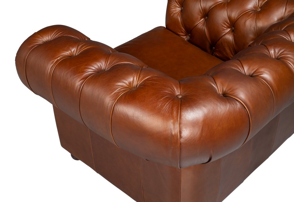 Sarreid Savile Top Grain Leather Chair