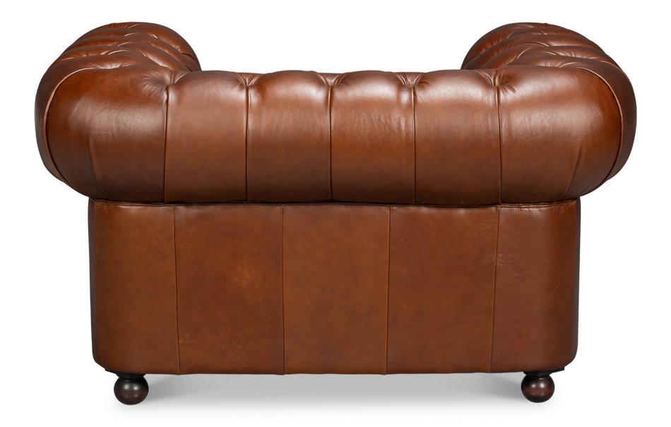 Sarreid Savile Top Grain Leather Chair