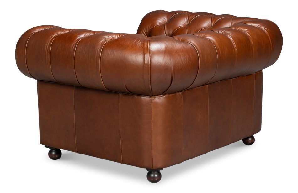 Sarreid Savile Top Grain Leather Chair
