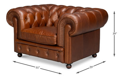Sarreid Savile Top Grain Leather Chair