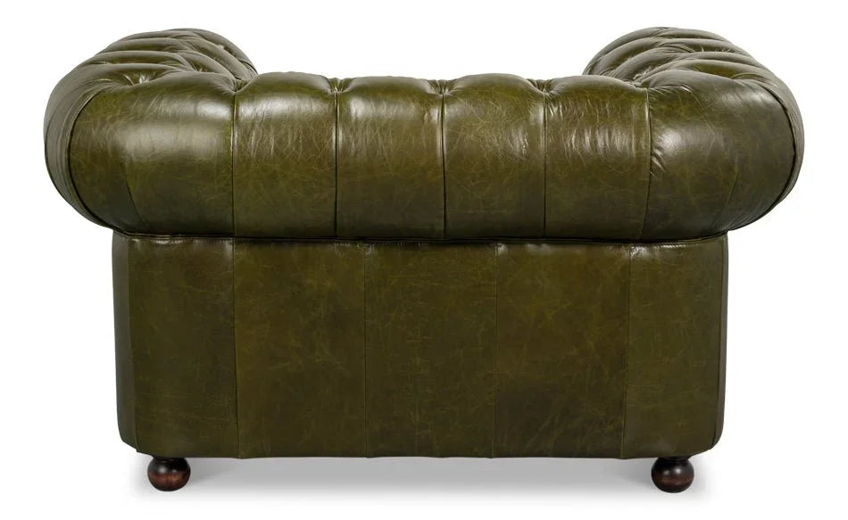 Sarreid Savile Top Grain Leather Chair