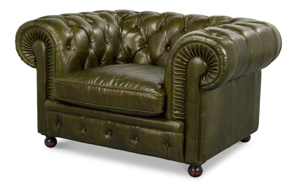 Sarreid Savile Top Grain Leather Chair