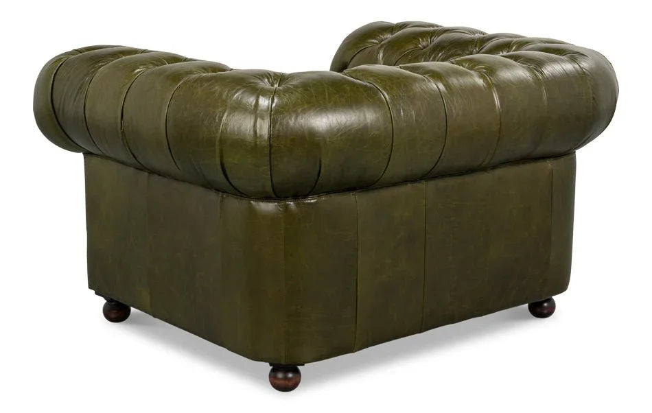 Sarreid Savile Top Grain Leather Chair