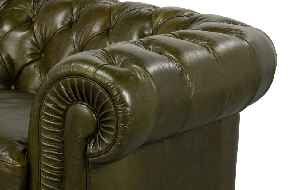 Sarreid Savile Top Grain Leather Chair